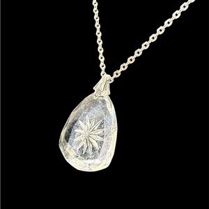 Vintage Acrylic Clear Starburst Pendant Necklace